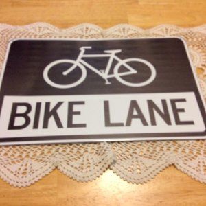 Metal Wall Art, Bike Lane Traffic Sign
